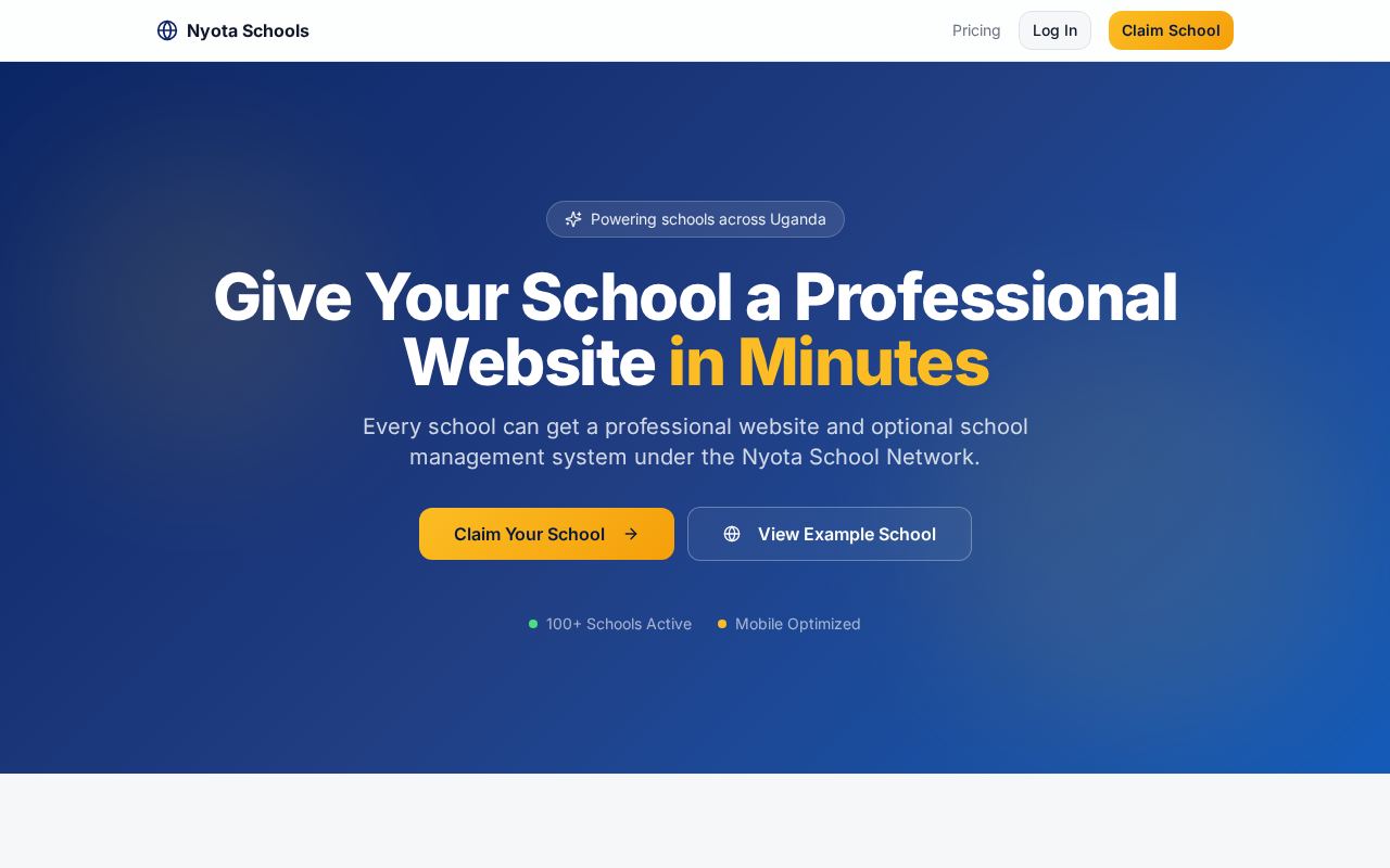 Nyota School Connect live app preview