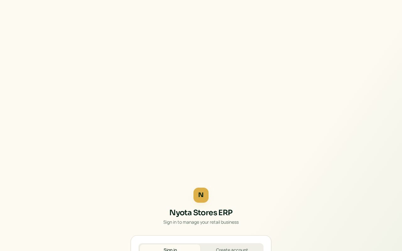 Nyota Stores Dashboard live app preview