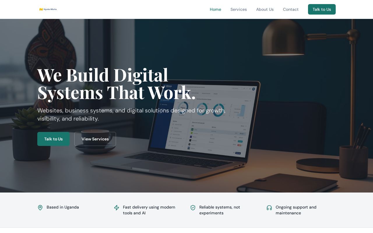 Nyota Systems Hub live app preview