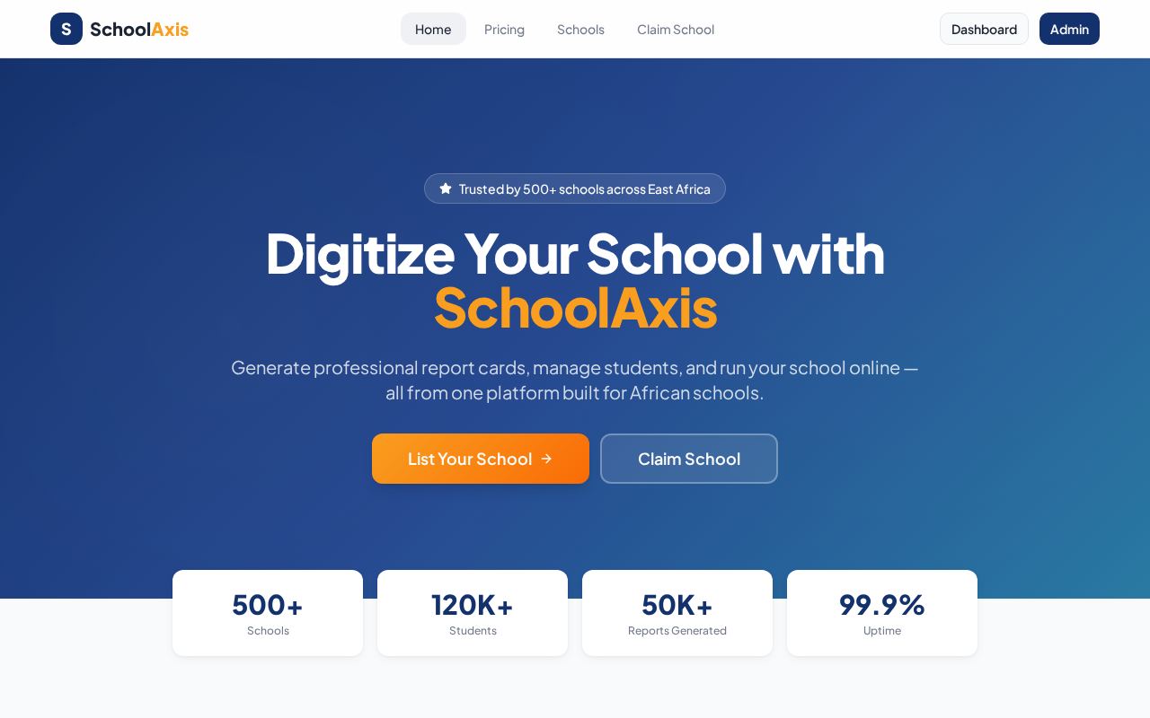 SchoolAxis live app preview