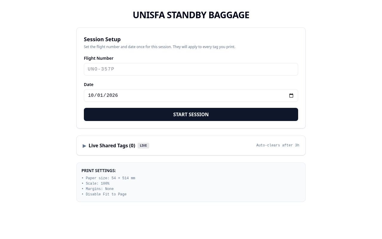 Standby Tag Master live app preview